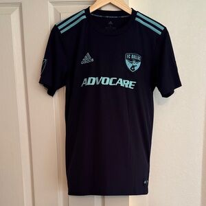 Adidas FC Dallas Navy Blue and Light Blue Jersey